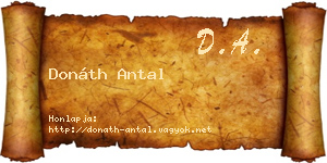 Donáth Antal névjegykártya